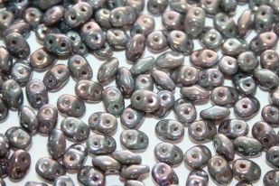 Superduo Beads Nebula Ashen Gray 5x2,5mm - 10gr