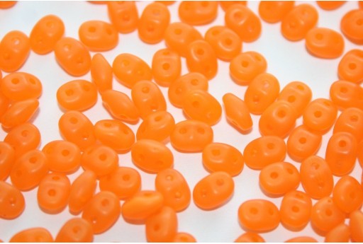 Superduo Beads Matte-Opal Light Orange 5x2,5mm - 10gr