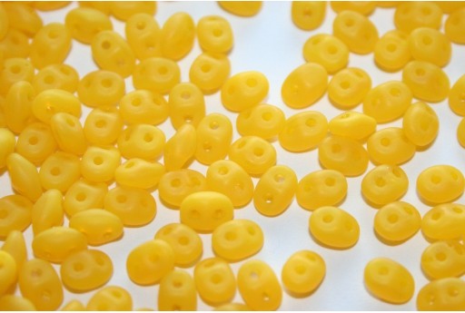 Superduo Beads Matte-Opal Yellow 5x2,5mm - 10gr