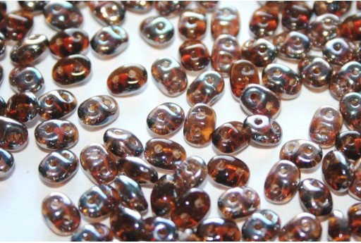 Superduo Beads Smoke Topaz Celsian 5x2,5mm - 10gr