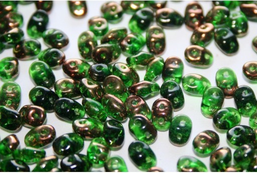 Perline Superduo Luster Bronze 1/2 Chrysolite 5x2,5mm - 10gr