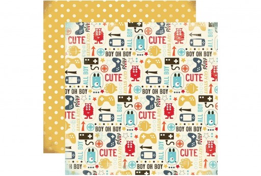 Double-Sided Patterned Paper Guy Stuff Carta Bella 30x30cm 1sheet