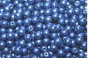 Czech Round Beads Saturated Metallic Lapis Blue 4mm - 100pcs