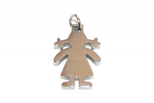 Stainless Steel Girl Charms 18x12mm -1pcs