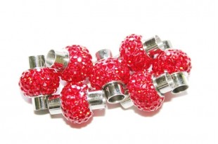 Steel Magnetic Clasp with Red Strass 17x14mm