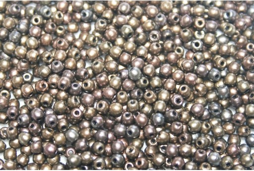 Czech Round Beads - Matte Metallic Leather 2mm - 150pcs
