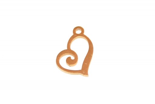 Stainless Steel Charms Heart - Golden 13x10mm - 1pc