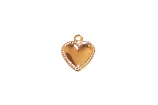 Charms in acciaio cuore - oro 10x8mm   per l'hobby fai da  te