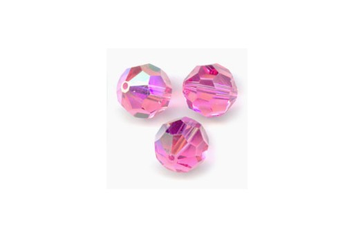 Faceted Round 5000 Rose AB 3mm - 10pcs