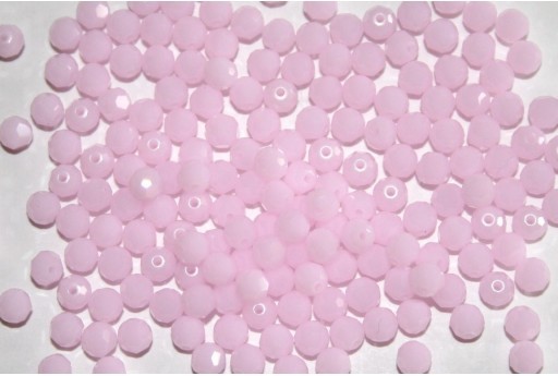 Faceted Round 5000 Rose Alabaster 4mm - 10pcs