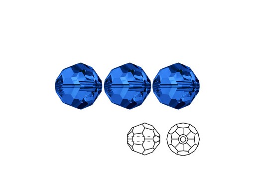 Faceted Round 5000 Sapphire AB 6mm - 5pcs