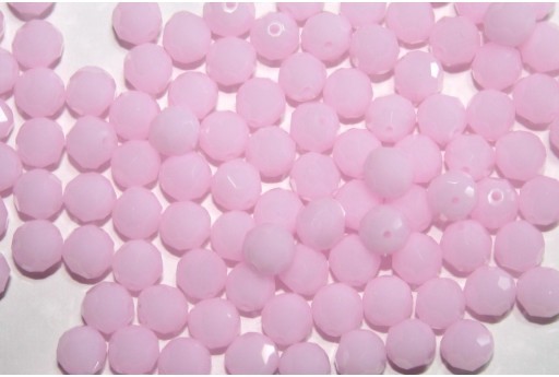 Faceted Round 5000 Rose Alabaster 6mm - 5pcs