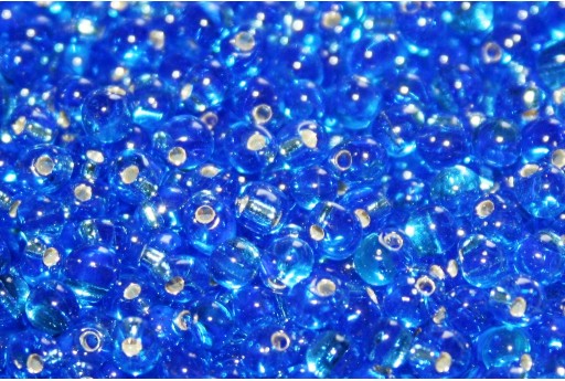 Perline miyuki drops transparent silver lined sapphire blue 3,4mm