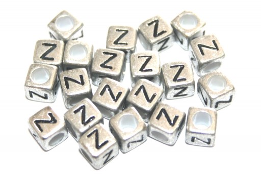 Sterling Silver 925 Alphabet Letter Z Bead 5mm with Hole 3mm