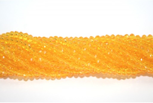 Chinese Crystal Beads Faceted Rondelle Yellow 4x3mm - 116pz