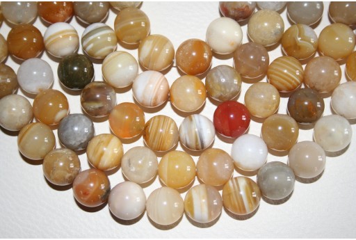 Botswana Agate Beads Yellow Sphere 8mm - 46pcs