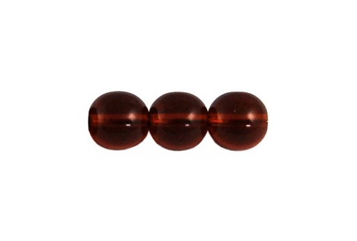 Czech Round Beads Dark Topaz 8mm - 30pcs