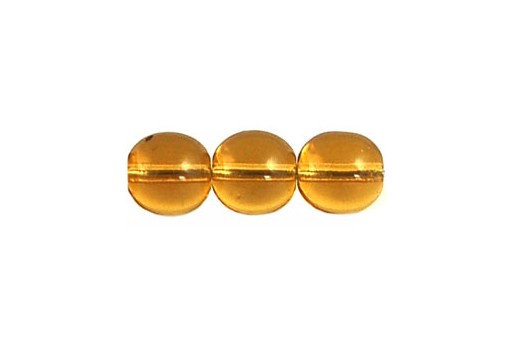 Czech Round Beads Dark Colorado Topaz 8mm - 30pcs