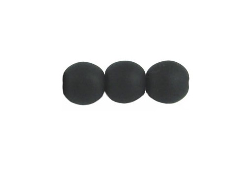 Czech Round Beads Matte Jet 8mm - 30pcs