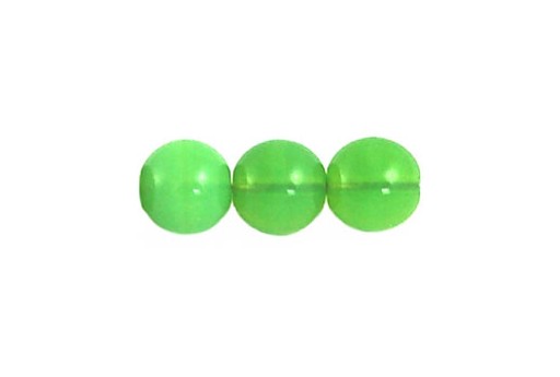 Tondi Vetro di Boemia Milky Peridot 8mm - 30pz