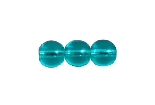 Czech Round Beads Teal 8mm - 30pcs