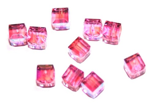 Cubes Sw 5601 Rose AB 6mm - 2pcs