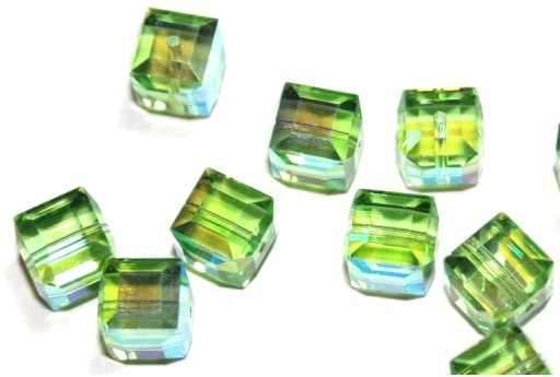 Cubes Sw 5601 Peridot AB 8mm - 2pcs