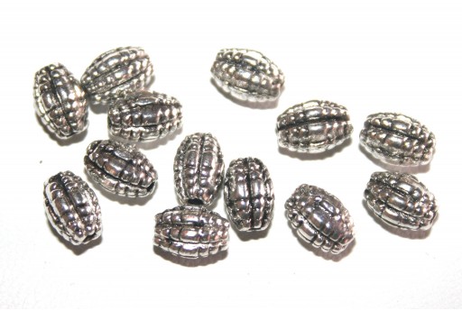 Tibetan Silver Oval Spacer Beads 7x5mm - 30pcs