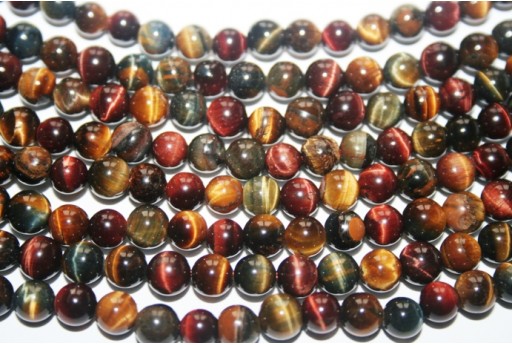 Multicolor Tiger Eye Plain Rounds 6mm - 60pcs