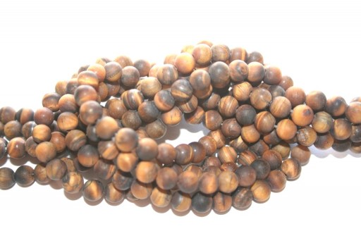 Tiger Eye Frosted Beads Round 6mm - 64pcs-perlinebijoux.com-