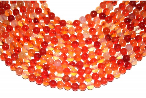 Cornelian Beads Natural Round 6mm - 60pcs - perlinebijoux.com -