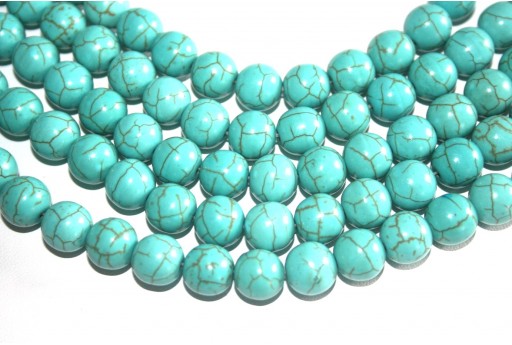 Pietre Dure Magnesite Verde Tondo 10mm - 38pz-perlinebijoux.com-