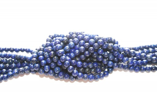 Pietre Dure Lapis Lazuli Tondo 4mm - 90pz-perlinebijoux.com-