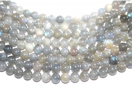 Pietre Dure Labradorite Tondo 8mm - 46pz-perlinebijoux.com-