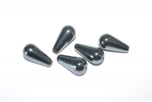 Hematite Drops Gemstones 8x15mm - 4pcs-perlinebijoux.com-