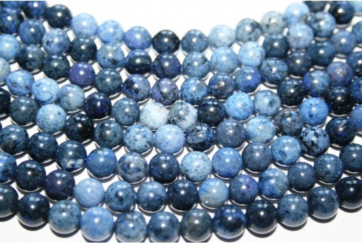 Dumortierite Round Gemstones 8mm - 44pcs-perlinebijoux.com-