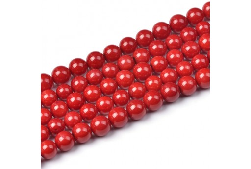 Red Coral Round Gemstones 6mm - 64pcs-perlinebijoux.com-