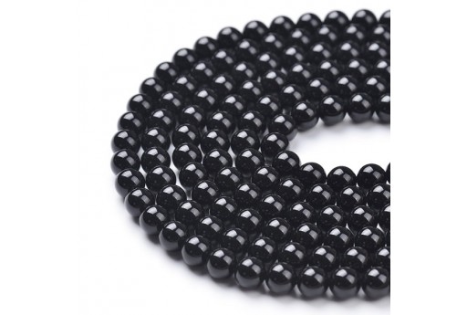 Black Onyx Round Gemstones 6mm - 60pcs-perlinebijoux.com-