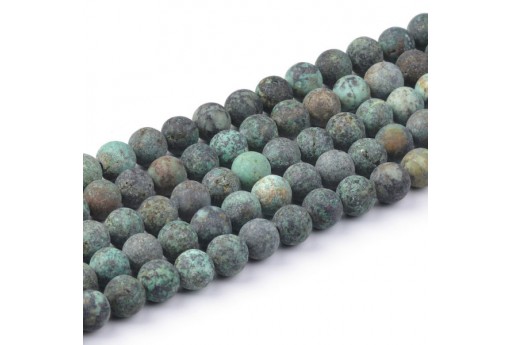 African Turquoise Matte Round Gemstones 4mm - 88pcs-perlinebijoux.com-