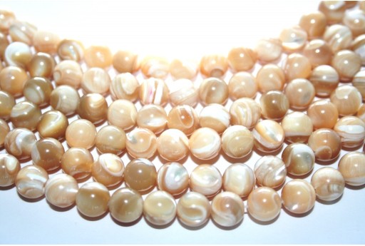 Pietre Dure Madreperla Naturale Tondo 8mm - 48pz-perlinebijoux.com-