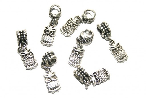 Pendente a Foro Largo Gufo 15x8mm - 2pz-perlinebijoux.com-