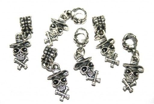 Pendente a Foro Largo Teschio 18x10mm - 2pz-perlinebijoux.com-