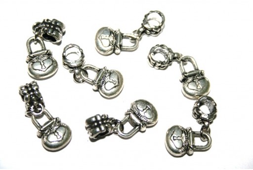 Padlock Large Hole Pendant 14x10mm - 2pcs-perlinebijoux.com-