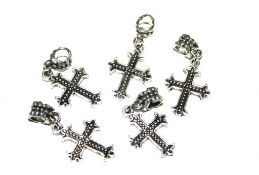 Pendente a Foro Largo Croce 24x18mm - 2pz-perlinebijoux.com-