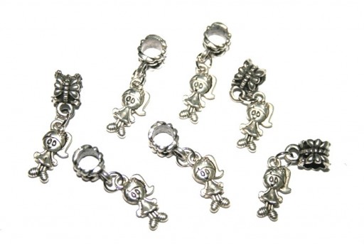 Pendente a Foro Largo Bambina 15x8mm - 2pz-perlinebijoux.com-