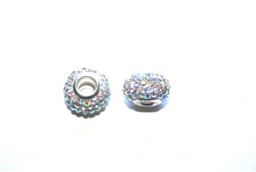 Crystal AB Large Hole Beads Rondelle Rhinestone 15x10mm-perlinebijoux.com-