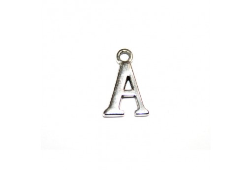 Antique Silver Plated Alphabet Charms Letter A 12mm - 2pcs-perlinebijoux.com-