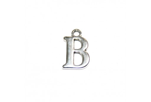 Antique Silver Plated Alphabet Charms Letter B 12mm - 2pcs-perlinebijoux.com-