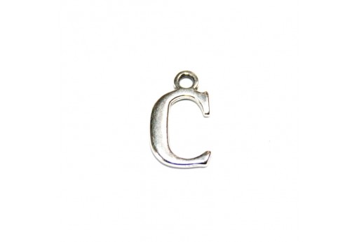 Antique Silver Plated Alphabet Charms Letter C 12mm - 2pcs-perlinebijoux.com-