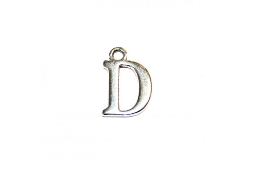 Charms Alfabeto Metallo Zama Lettera D 12mm - 2pz-perlinebijoux.com-